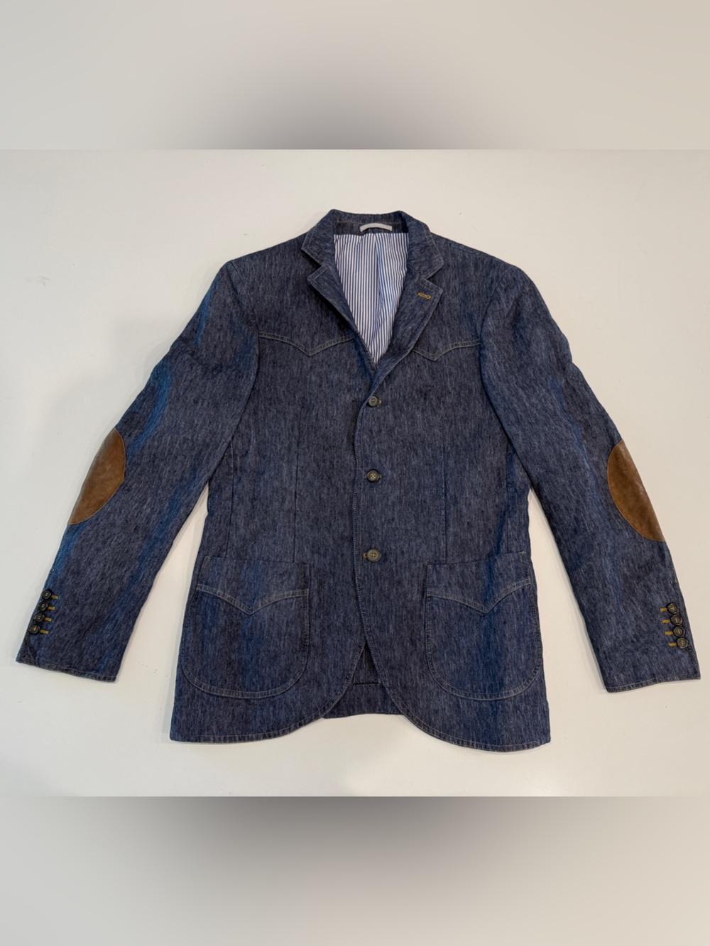 Michael Bastian Denim Blazer NWT Elbow Patches Sz 50/40R